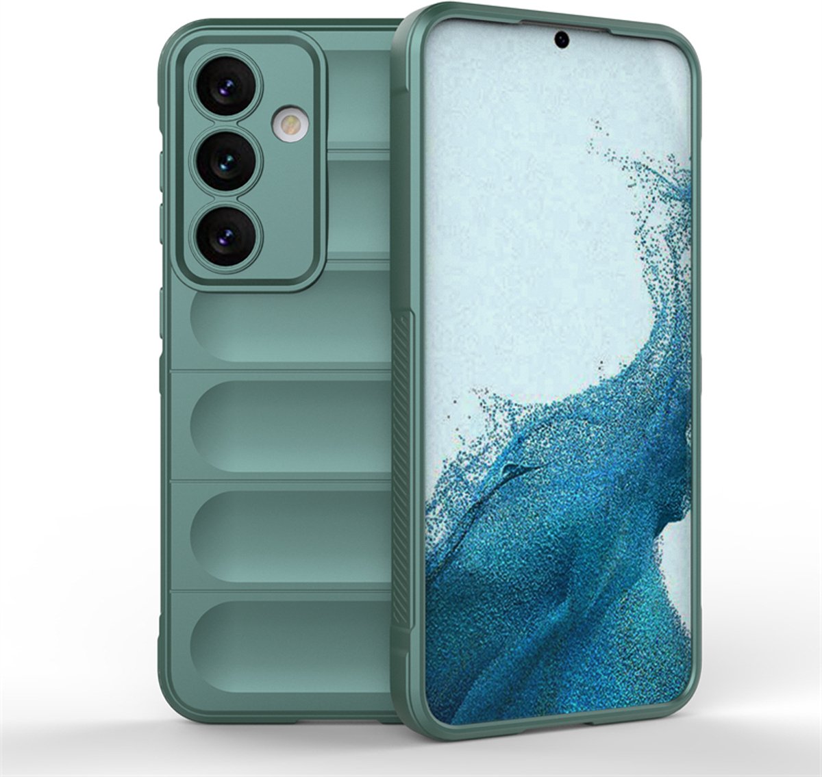 MobyDefend Hoesje - Geschikt voor Samsung Galaxy S24 - TPU Gripcase - Groen