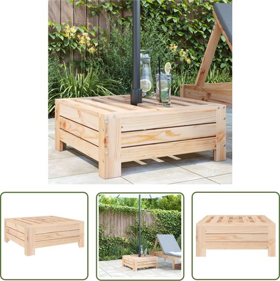 The Living Store Parasolvoetbedekking massief grenenhout - Parasol Voet Deksel - Parasolhoesje - Tuintafels - Buitentafel - Houten Tafel