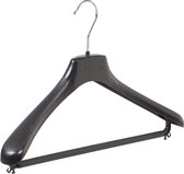 De Kledinghanger Gigant - 50 x Cintre / cintre en plastique noir avec extension d'épaule et barre de pantalon, 40 cm