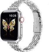 Bracelet en acier - convient pour Apple Watch Series 1/2/3/4/5/6/7/8/9/SE avec une taille de boîtier de 38 mm / 40 mm / 41 mm et Watch 10 (42 mm) - argent