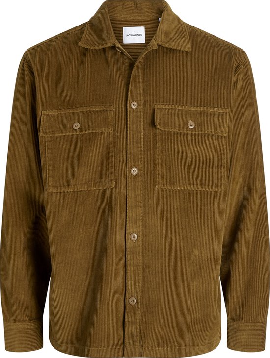 Jack & Jones Heren Overhemd JJEPERFECT CORDUROY OVERSHIRT gerade Bruin XXL Volwassenen