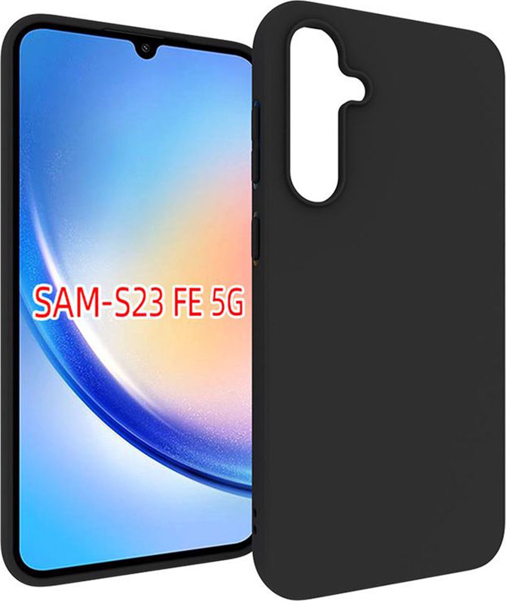 MobyDefend Hoesje - Geschikt voor Samsung Galaxy S23 FE - TPU Backcover - Mat Zwart