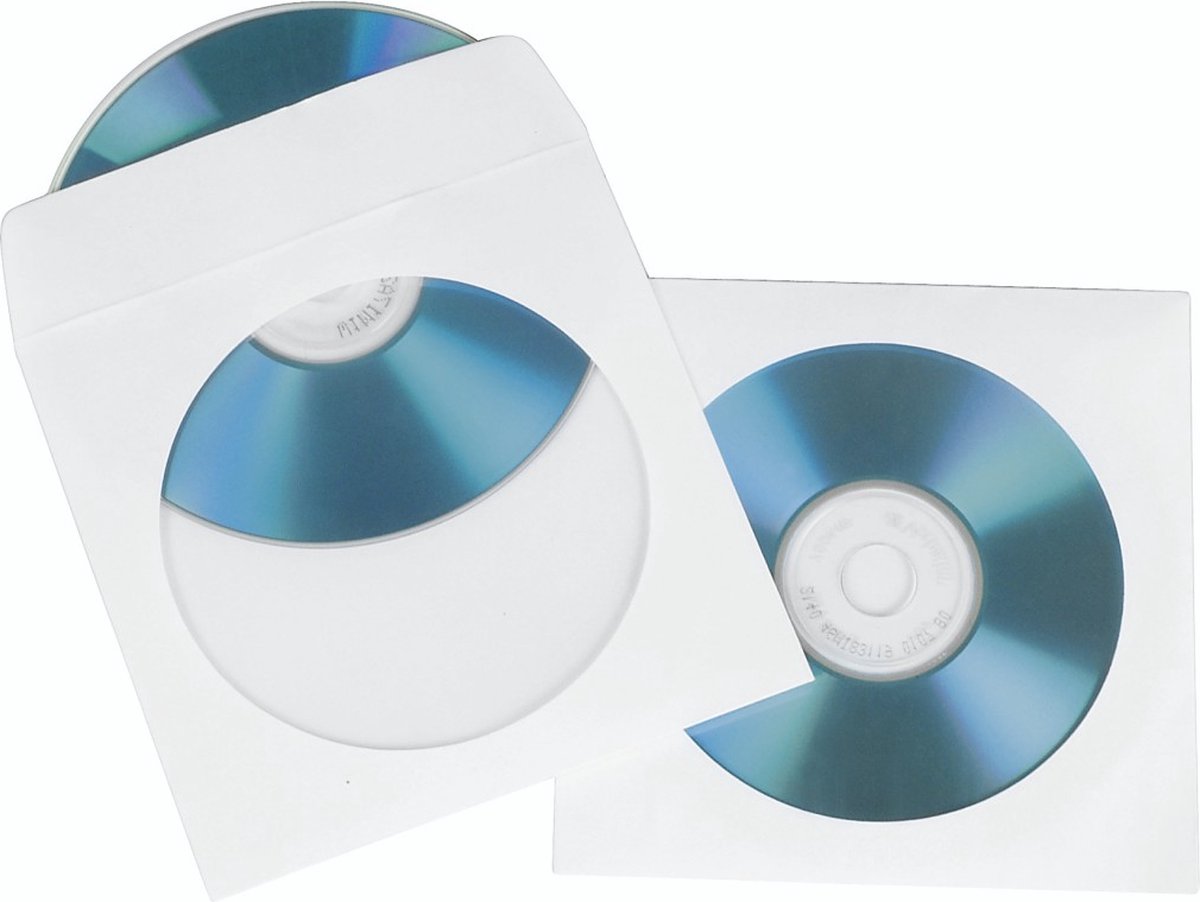 Hama Cd/dvd protection sleeves papier wit 100 stuks
