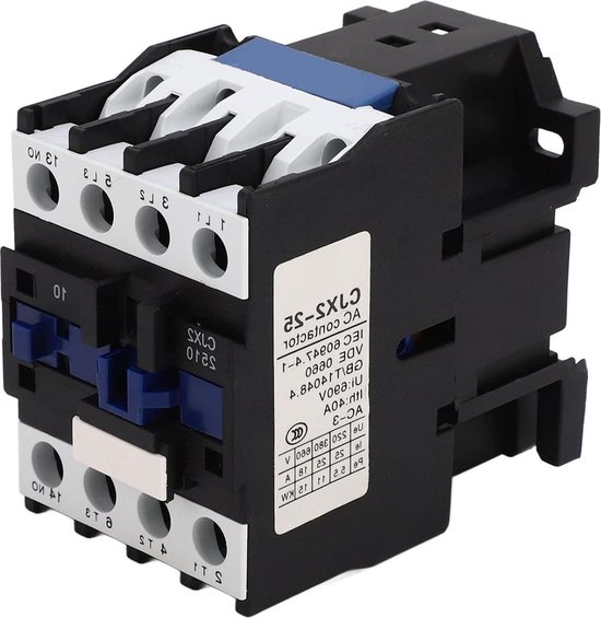 Spoel Normaal Open 3-polige AC-schakelaar, 220V 32A AC Spoelschakelaar Normaal Open Vermogensschakelaar Zilverlegering Contact CJX2-3210
