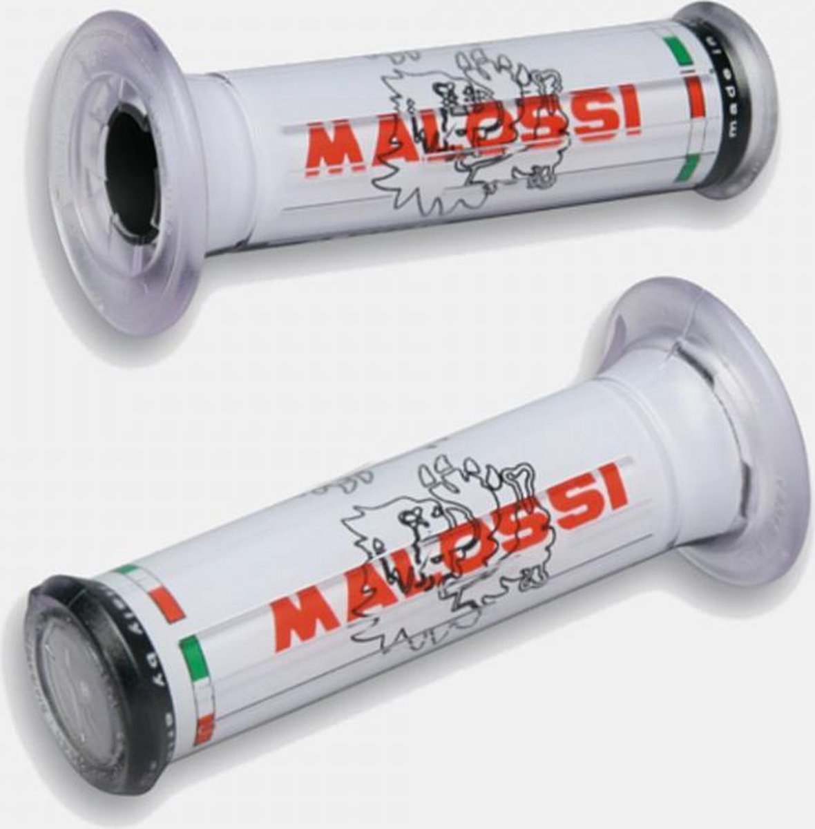 malossi handvat met tribal wit rood zwart voor motor scooter 6914575.w0 nieuw