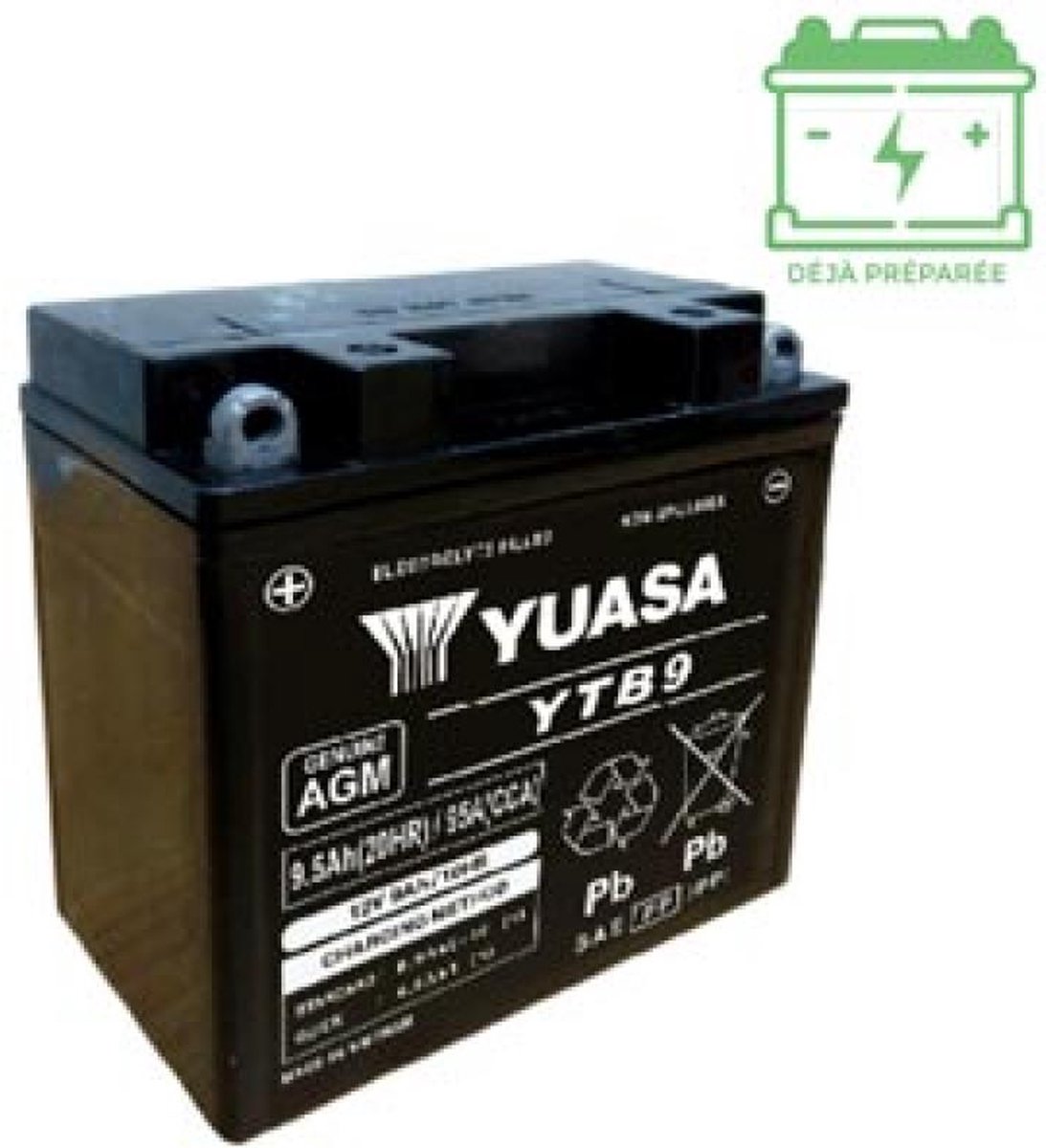 Batterie SLA Yuasa pour Auto YTB9 / 12V 9Ah Neuf