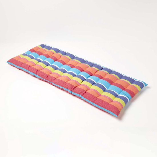 Homescapes Set van 4 stoelkussens, 40 x 40 cm, rood-wit gestreept, voor