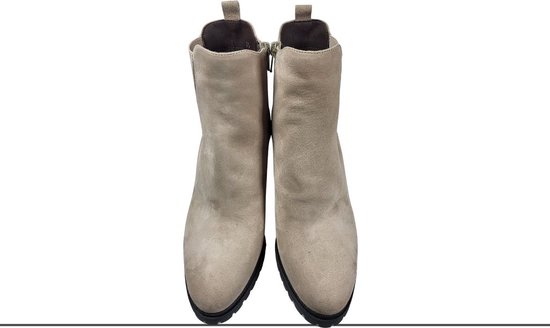 Stravers - Bottes Chelsea confortables et tendance à talon - Taille 42 - Beige/Gris - Bottines Grandes Tailles