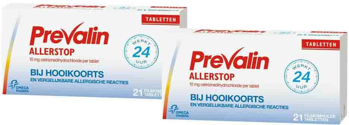 Goedkoopste 2x Prevalin Allerstop Cetirizine 21 tabletten