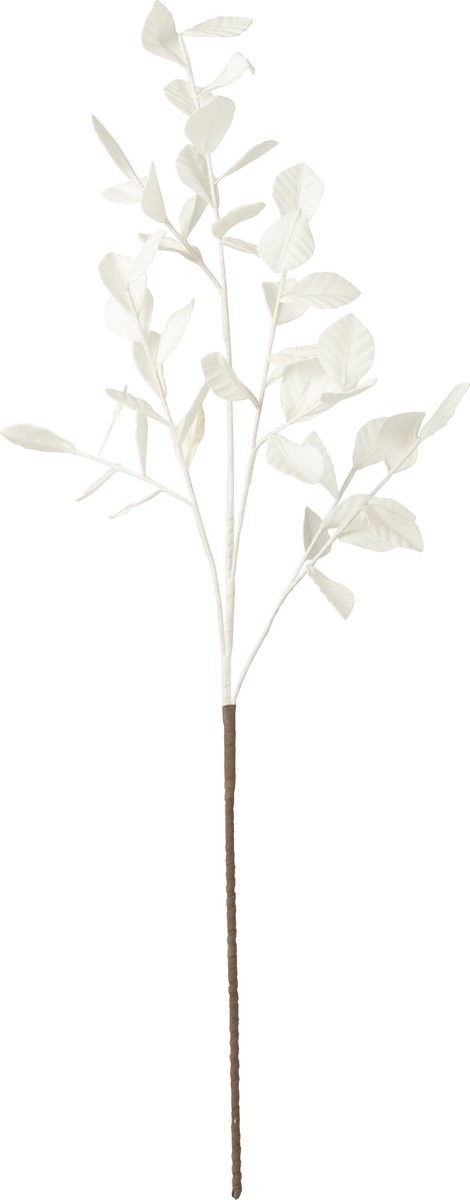 J-Line decoratie tak Bladeren Eva - kunststof - wit