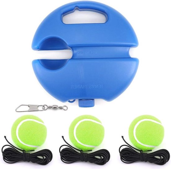 FAINCA Tennis Trainer Set - 3-teiliges Solo-Training Mit Ball, Seil & Rutschfester Basis