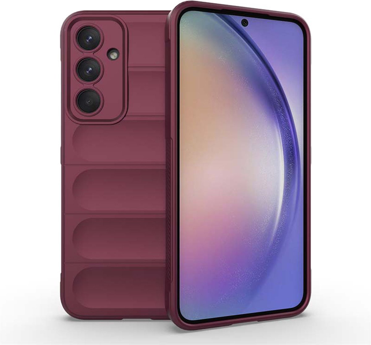 MobyDefend Hoesje - Geschikt voor Samsung Galaxy A35 - TPU Gripcase - Paars