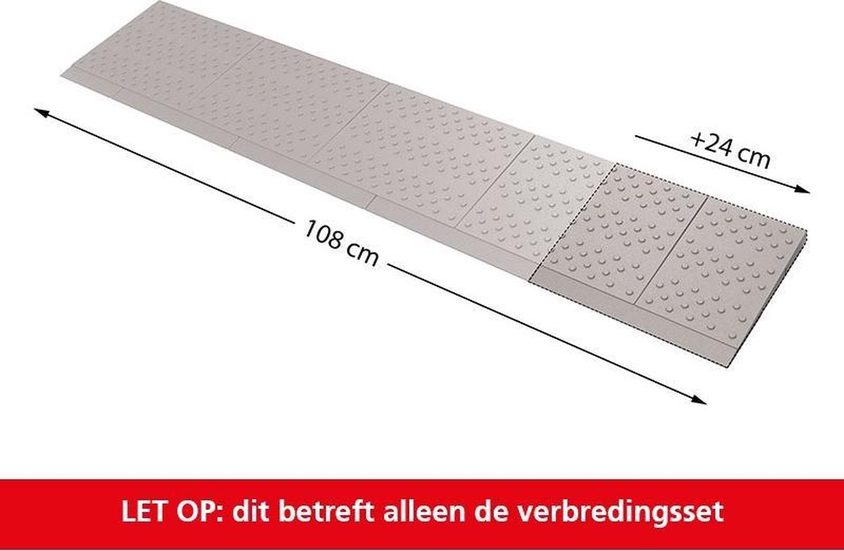 Deluxe Drempelhulp verbredingsset 1 - Grijs/Bruin - 210 x 240 mm