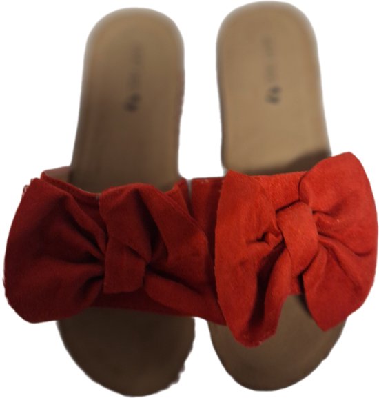 LUCKYSHOES-PLATEU SLIPPER-RED VELVET-CULTMOTIEF-KURK VOETBED-39 bol