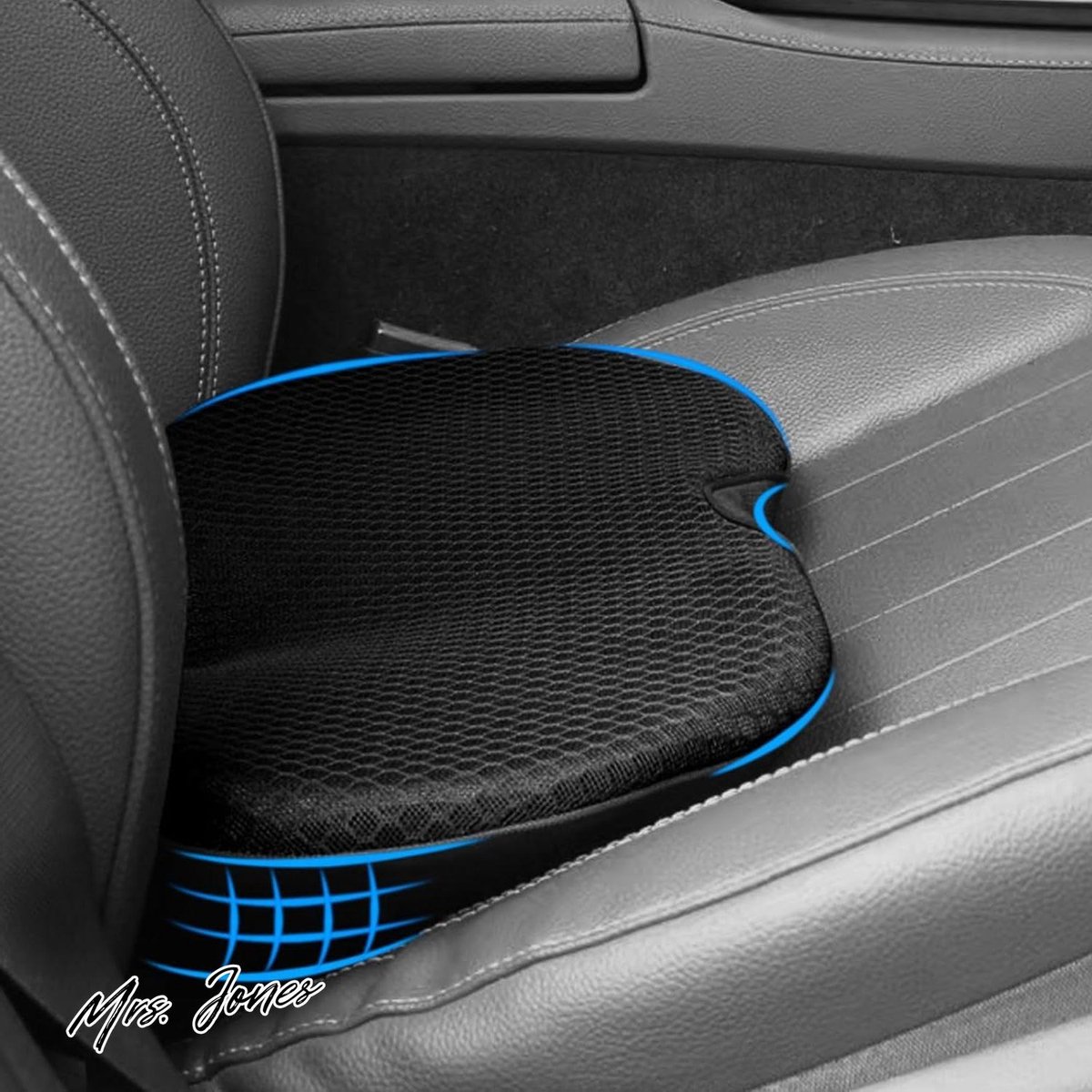 Mrs. Jones Ergonomisch Zitkussen Auto Traagschuim Zitverhoging Bureaustoelen Autostoelverhoging . Zwart