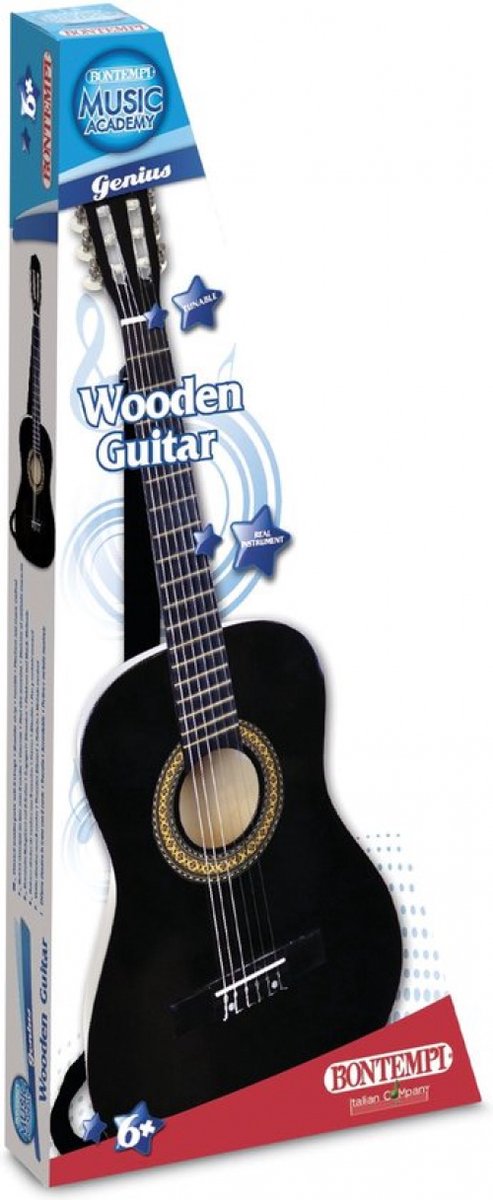 Houten gitaar - Zwart -Wit