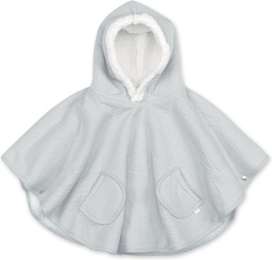 BEMINI Poncho de voyage - 9-36m - Pady tetra jersey + teddy - Grizou