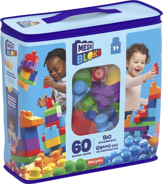 MEGA Bloks Grote bouwtas - 60 blokken - Classic bouwstenen