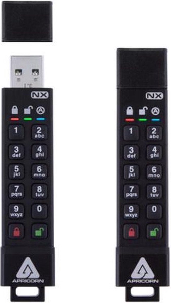 Apricorn ASK3-NX 128GB Robuuste beveiligde USB-stick met Pincode