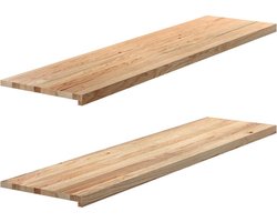 vidaXL - Vensterbanken - 2 - st - onbehandeld - 160x40x2 - cm - massief - eikenhout