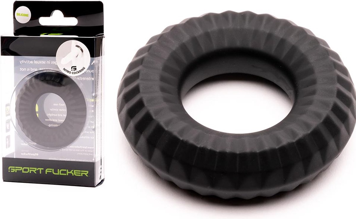 Goedkoopste Sport Fucker - Nitro Ring - Siliconen Cockring of Ball Stretcher - Zwart