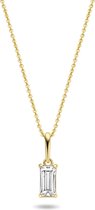 New Bling 9NBG-0238 Collier en or avec pendentif - Femmes - Zircone - Baguette - 6 x 3 mm - Lien d'ancrage - 42 cm - 14 carats - Or