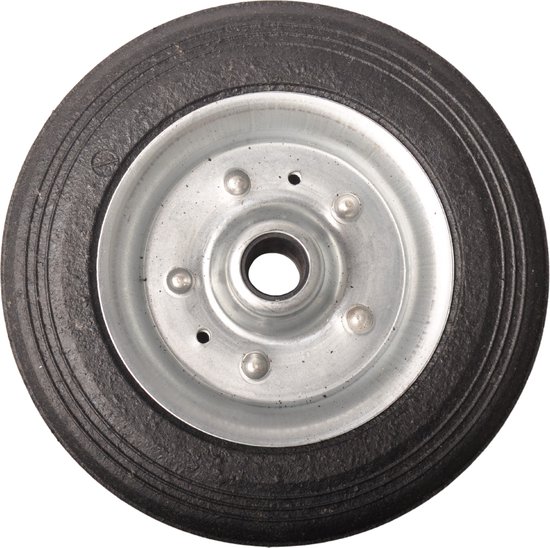 Losse stalen velg met Hard rubberen wiel 200 x 50. Past op neuswiel met buis van 48mm doorsnee. — afbeelding 5