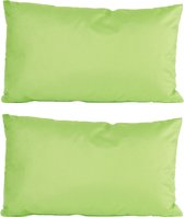 4x morceaux de canapé/Coussins décoratifs pour l'intérieur et l'extérieur de couleur vert 30 x 50 cm - Coussins de Jardin/ maison