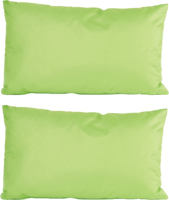 4x stuks bank/Sier kussens voor binnen en buiten in de kleur groen 30 x 50 cm - Tuin/huis kussens