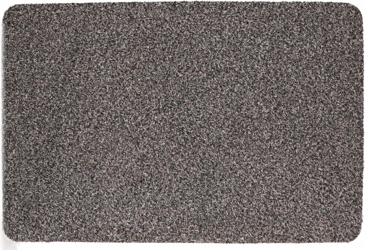 2x stuks anti slip deurmatten/schoonloopmatten pvc grijs 60 x 40 cm voor binnen - Droogloopmatten - Extra absorberend