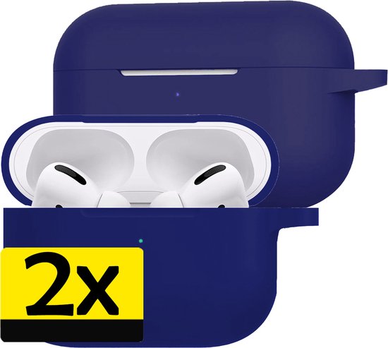 Hoesje Geschikt voor AirPods Pro 2 Hoesje Siliconen Case - Hoes Geschikt voor Apple AirPods Pro 2 Case Hoesje - Donkerblauw - 2 Stuks