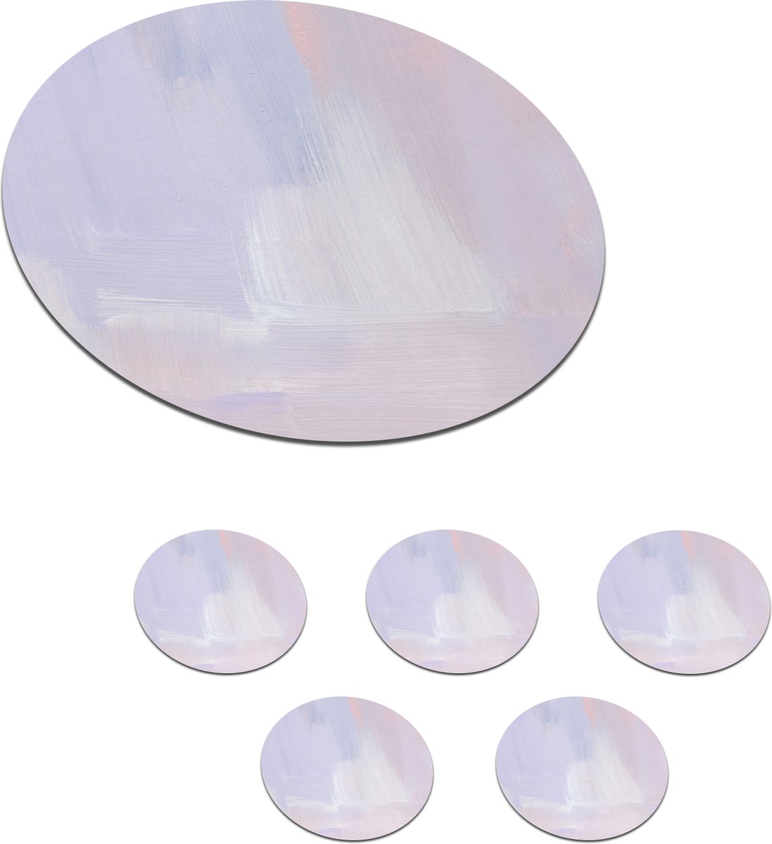 Onderzetters voor glazen - Rond - Pastel - Verf - Design - 10x10 cm - Glasonderzetters - 6 stuks