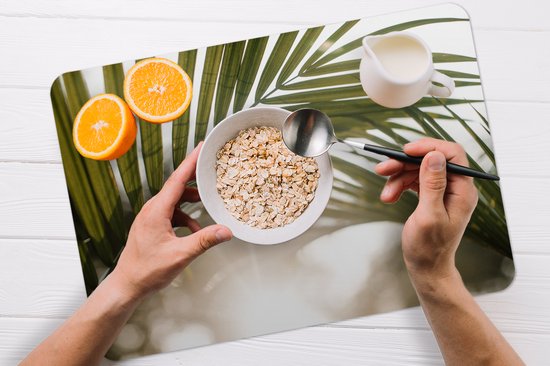 Set de Table - Napperons de Table en Plastique - Palmier - Feuille de Palmier - Soleil - Été - 45x30 cm - 6 Pièces - Résistant à la Chaleur - Antidérapant - Pad - Amovible