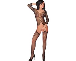 Livco Corsetti - Erotische Bodystocking / Catsuit met Open Kruis - Sexy Lingerie - Erotische Lingerie - Maat S t/m L - Dalitso