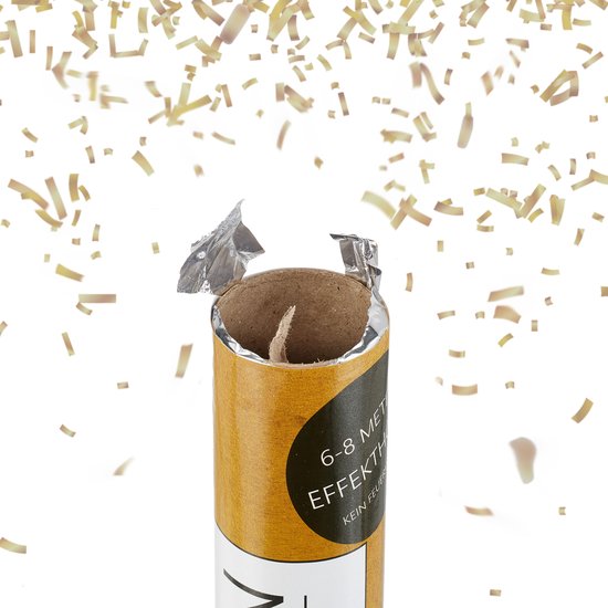 Canon à confettis Relaxdays or - papier - popper de party 40 cm - mariage - enterrement de vie de jeune fille