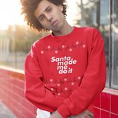 Foute Kersttrui Rendieren - Santa Made Me Do It - Kleur Rood - ( MAAT 3XL - UNISEKS FIT ) - Kerstkleding voor Dames & Heren