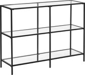 Nancy’s Chacacal Console Tafel - Consoletafel - Bijzettafel - met Gehard Glas - Modern - Zwart - 100 x 30 x 73 cm