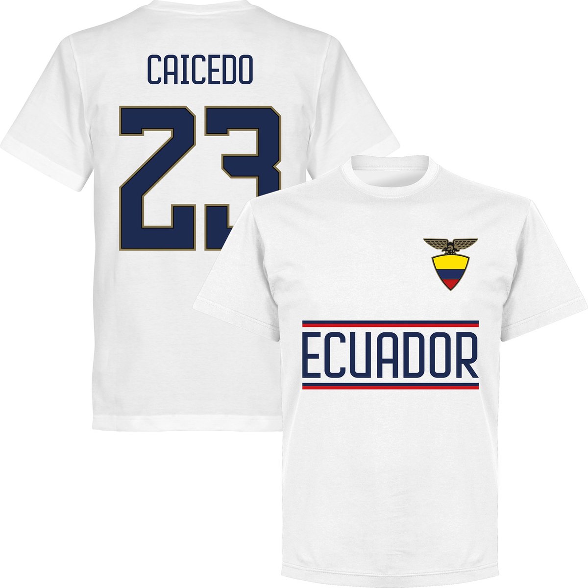 Ecuador Caicedo 23 Team T-shirt - Wit - XL