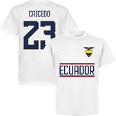 Ecuador Caicedo 23 Team T-shirt - Wit - L