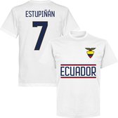 Ecuador Estupiñán 7 Team T-shirt - Wit - XXL