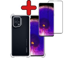 Hoesje - Met Screenprotector - Geschikt voor OPPO Find X5 Pro - Sterk & Shockproof - Back Cover - Siliconen Case - Telefoon Hoes - Shock Proof - Telefoonhoes - Transparant