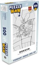 Puzzel Stadskaart - Dokkum - Grijs - Wit - Legpuzzel - Puzzel 500 stukjes - Plattegrond