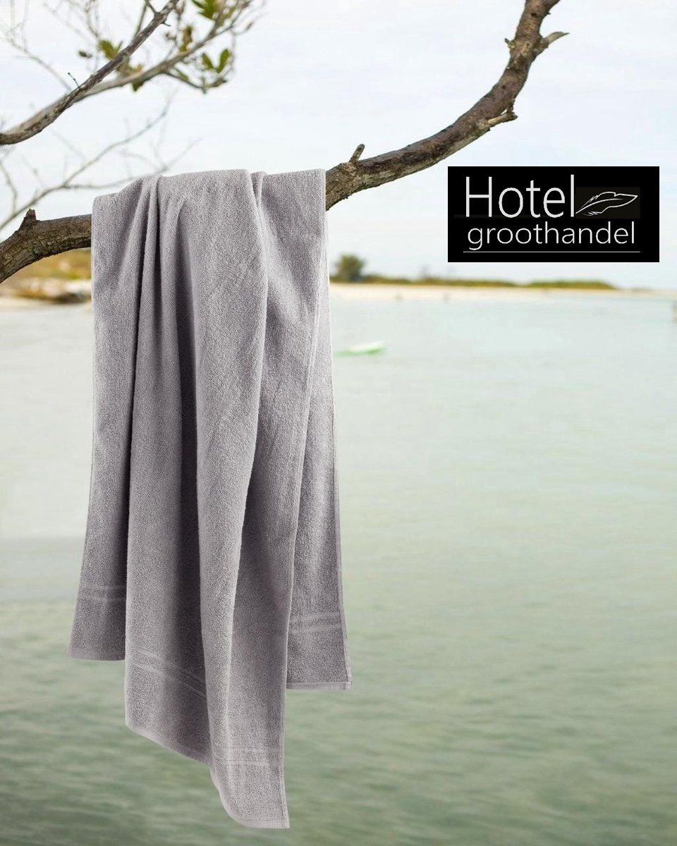 Handdoek - grootmodel 90x200cm 100% katoen grijs 450g.m2