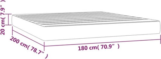 vidaXL Matelas à ressorts ensachés Noir 180 x 200 x 20 cm Tissu