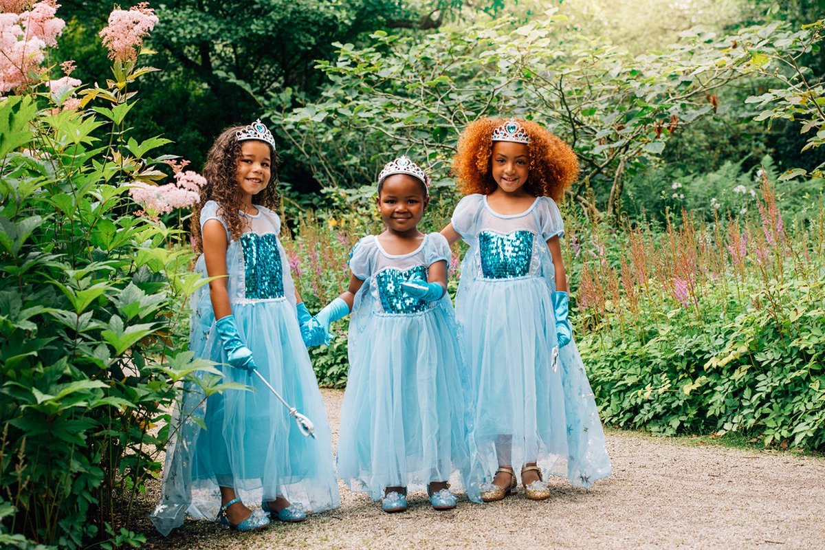Frozen jurk prinsessenjurk meisje - Elsa jurk - inclusief prinsessen speelgoed - maat 122/128 — afbeelding 2