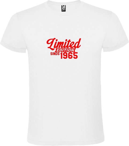 Wit T-Shirt met “ Limited edition sinds 1965 “ Afbeelding Rood Size XXXXL