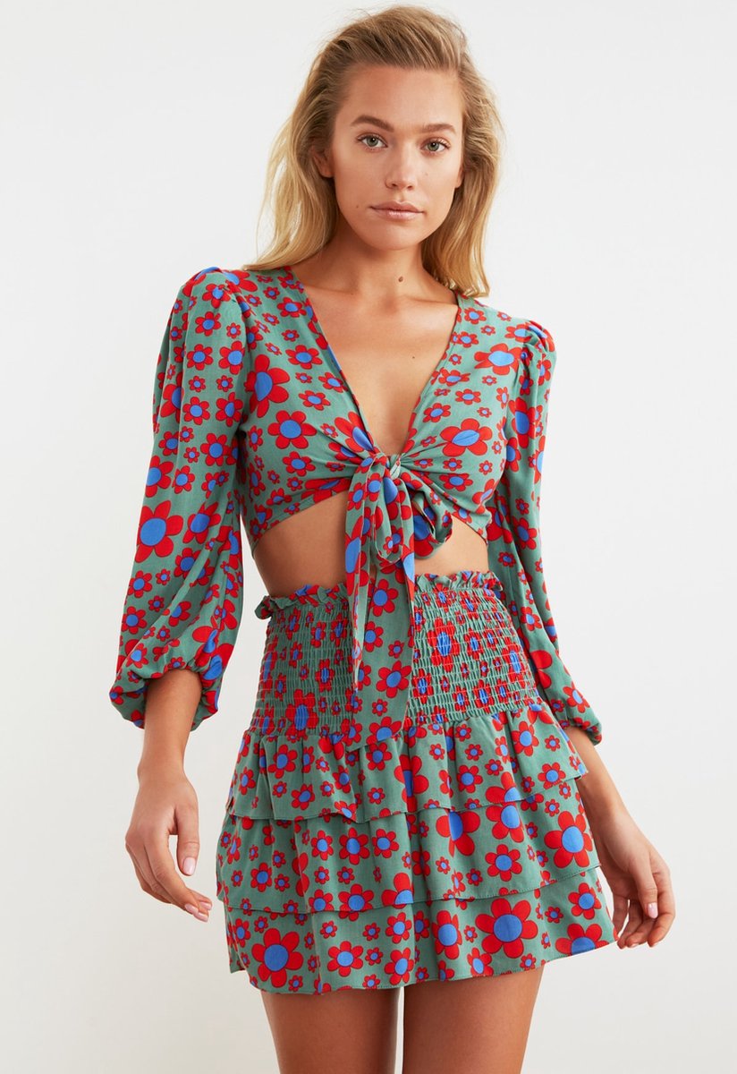 Kate Kasin Dames Zomer Tweedelig Badpak V-hals Tummy Control Tankini Multicolor & Zwart L