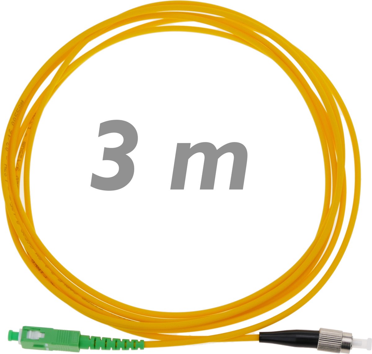 BeMatik - Glasvezelkabel FC / PC naar SC / APC Singlemode Simplex 9/125 van 3 m OS2