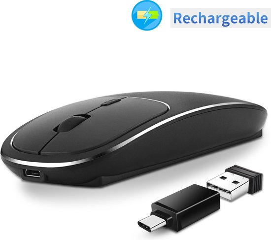 EONHUA Draadloze Muis, 2.4G USB Oplaadbare Draadloze Slanke Optische Met Nano Ontvanger Voor Notebook Pc Laptop Computer Goud