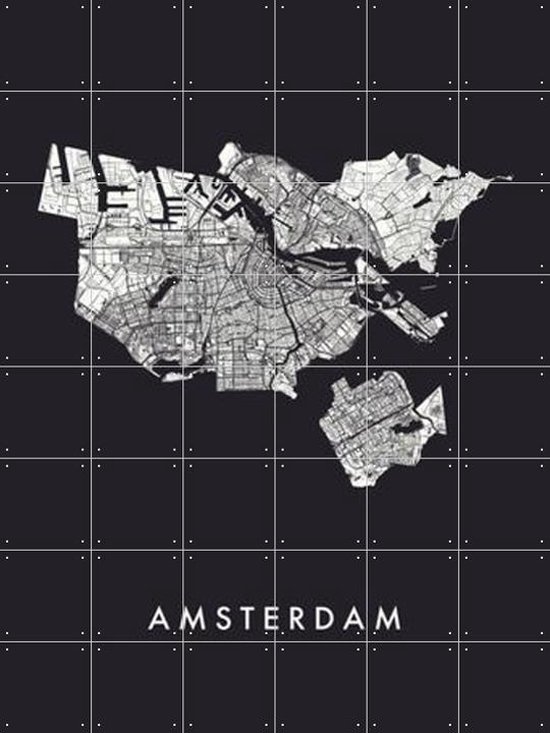 IXXI Amsterdam City Map black - Wanddecoratie - Abstract - 120 x 160 cm